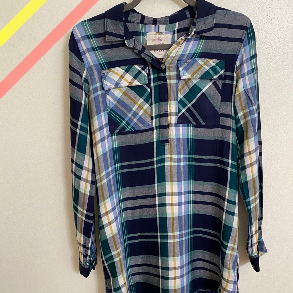 Plaid shirt dress